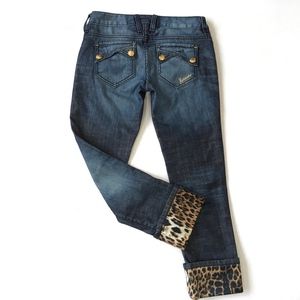 leopard cuffed jeans